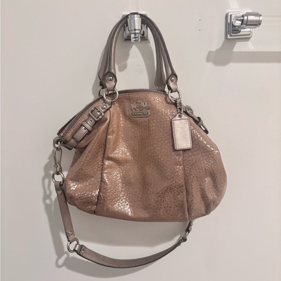 Coach Metallic Tan Leather Hobo Bag - Picture 12 of 16